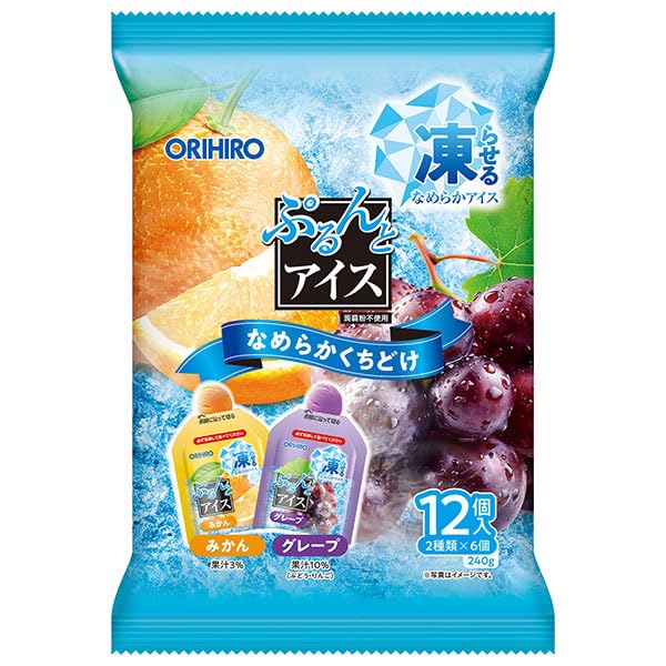 Amazon.co.jp: オリヒロ ぷるんと凍らすアイス みかん+グレープ 12個