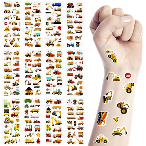 12 Feuilles Tatouage Temporaire Enfant, Kit Tatouage Enfants, Fournitures de Fête d'Anniversaire pour Enfants, Etanche Faux Tatouage Enfant Garçon Fille...