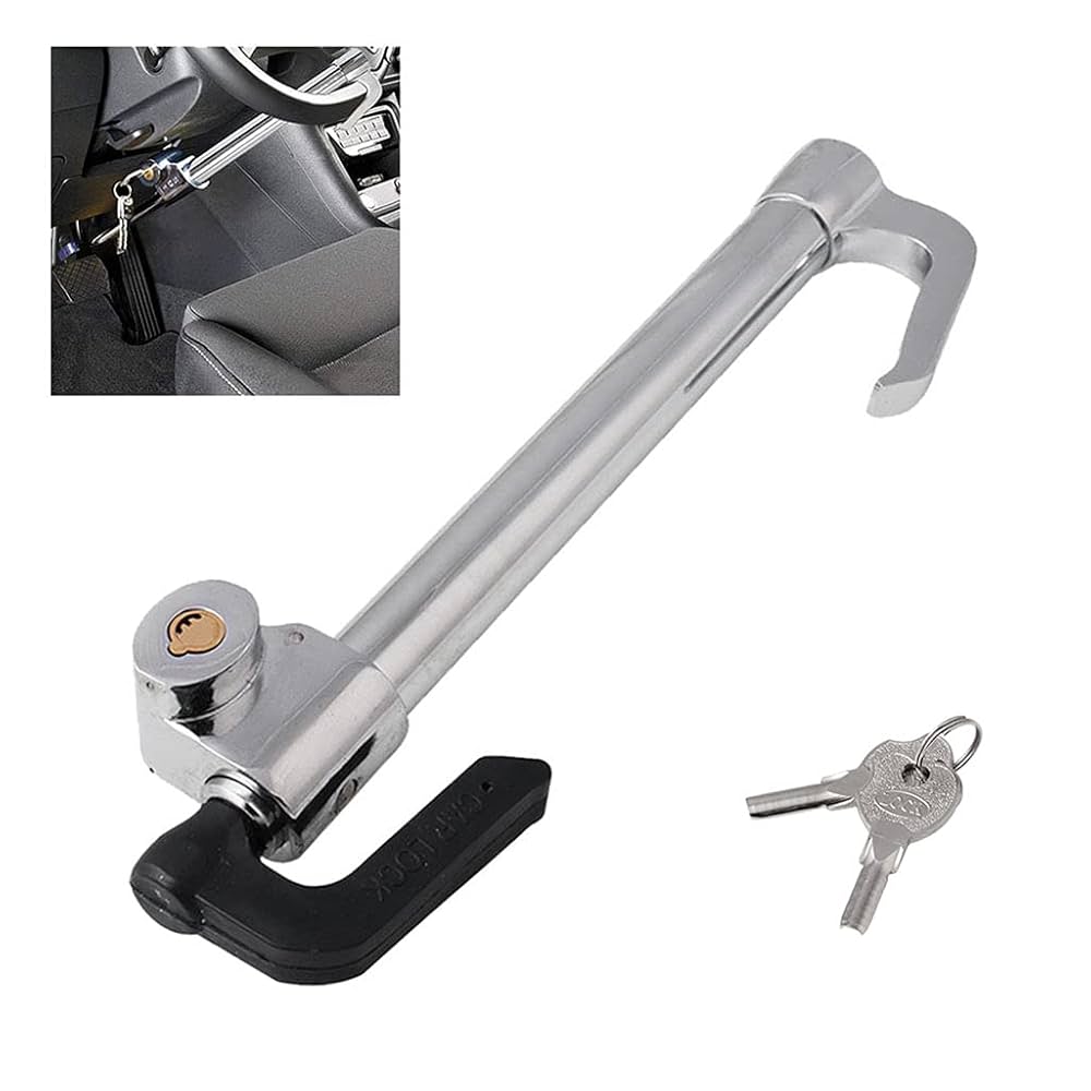 Steering Wheel Lock For Peugeot 2008 301 408 4008 508 5008 Rifter, Heavy Duty Anti-Theft Car Lock Device, Anti-Theft T-Bar Design, High-Visibility Yellow