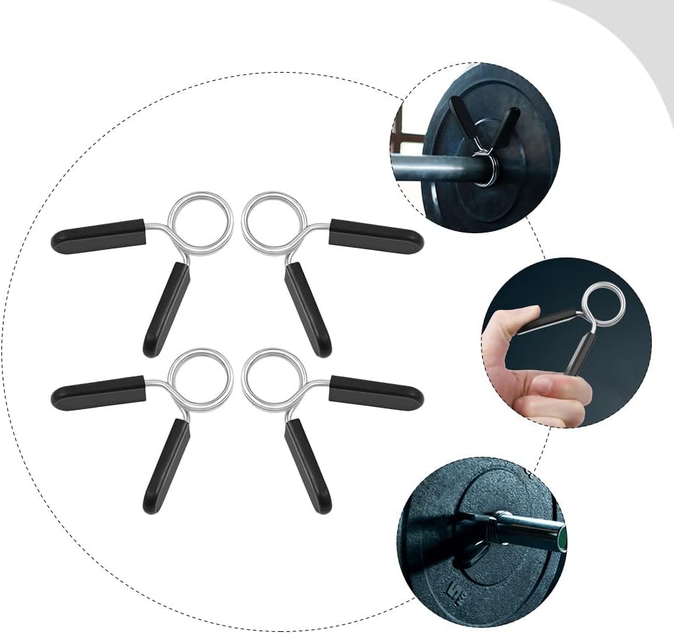 PartyKindom 4pcs Barbell Clamps Spring Clip Collars Exercise Dumbbell Collars for Gym Fitness Training : Sports & Outdoors