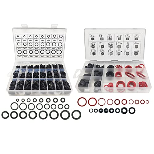Boatsea 740Pcs Rubber O Ring And 141 Pcs Flat O Rings Washer Assortment cover