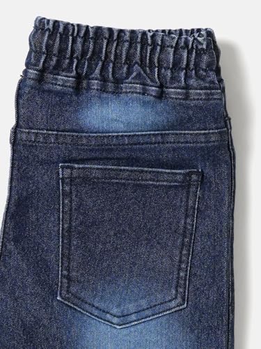 Image of Urbano Juniors Boys Mid Rise Regular Fit Washed Denim Jogger Jeans Stretchable