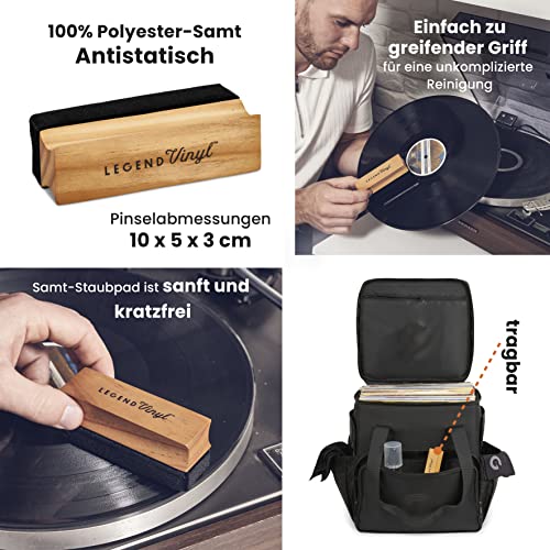 Legend Vinyl Brosse de nettoyage en vinyle avec manche en bois Antistatique pour un son optimal Longue durée sans plastique Noir LV3 - Les Beatles, Paul McCartney, John Lennon, RIngo Starr, George Harrison Legend Vinyl Brosse de nettoyage en vinyle avec manche en bois Antistatique pour un son optimal Longue durée sans plastique Noir LV3 – Image 3