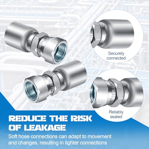 Blulu BLULU-FITTINGS-40 12 Pcs 3/8 Hose X 3/8 Jic 37° Hydraulic Hose Fittings Female Hydraulic Hose End Swivel Crimp Fitting Coupling Hydraulic Fittings thumb #4