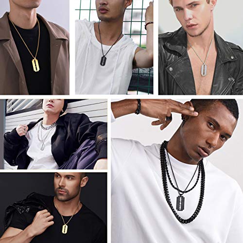 PROSTEEL Mens Stainless Steel Razor Blade Model Dog Tag Pendant Hip Hop Necklace, Punk Rock Jewelry, 22inch-24inch Adjustable, Come with Box2