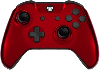 HEXGAMING ブレード バックボタン2個 & 交換可能なサムスティック&トリガーストップ 改造コントローラー Xbox Series X & Sに対応 - クロムレッド ブラック - バッテリーは含まれません