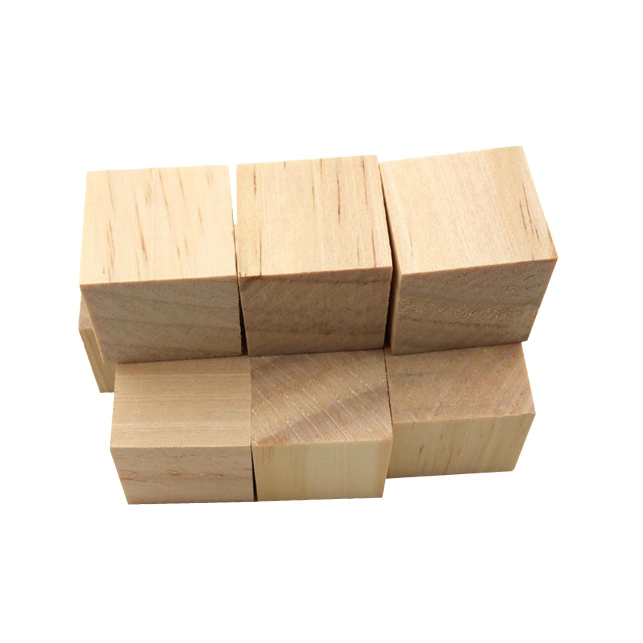 Cubo de Madera para Manualidades Beige, 36 Piezas, Bloque