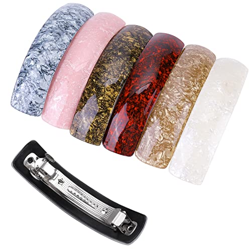 6Pcs Hair Barrettes For Women Thick Hair French Barrette Hair Clips French Large Retro Acrylic Hair Barrette Large Barrettes For Thick Hair Accessories For Long Hair Daily Use Or Parties #TOP18