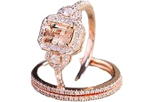 Duan Gorgeously Classy 18K Rose Gold Filled Glamorous 10 Ct Morganite Engagement Ring