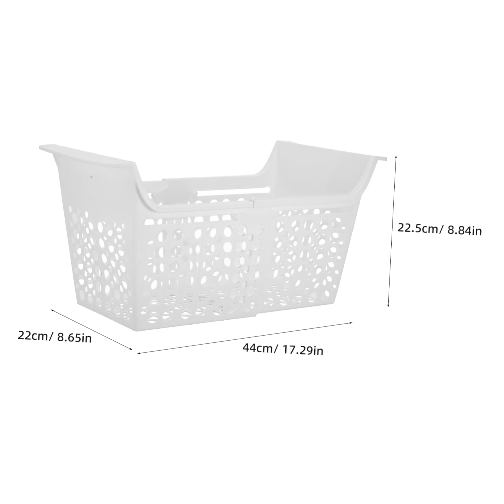 SHINEOFI Cesta del Congelador Extensible de Plástico Blanco Mecanismo de Longitud Ajustable y Drenaje Inferior para Almacenamiento Fácil y Confiable en Congeladores Grandes