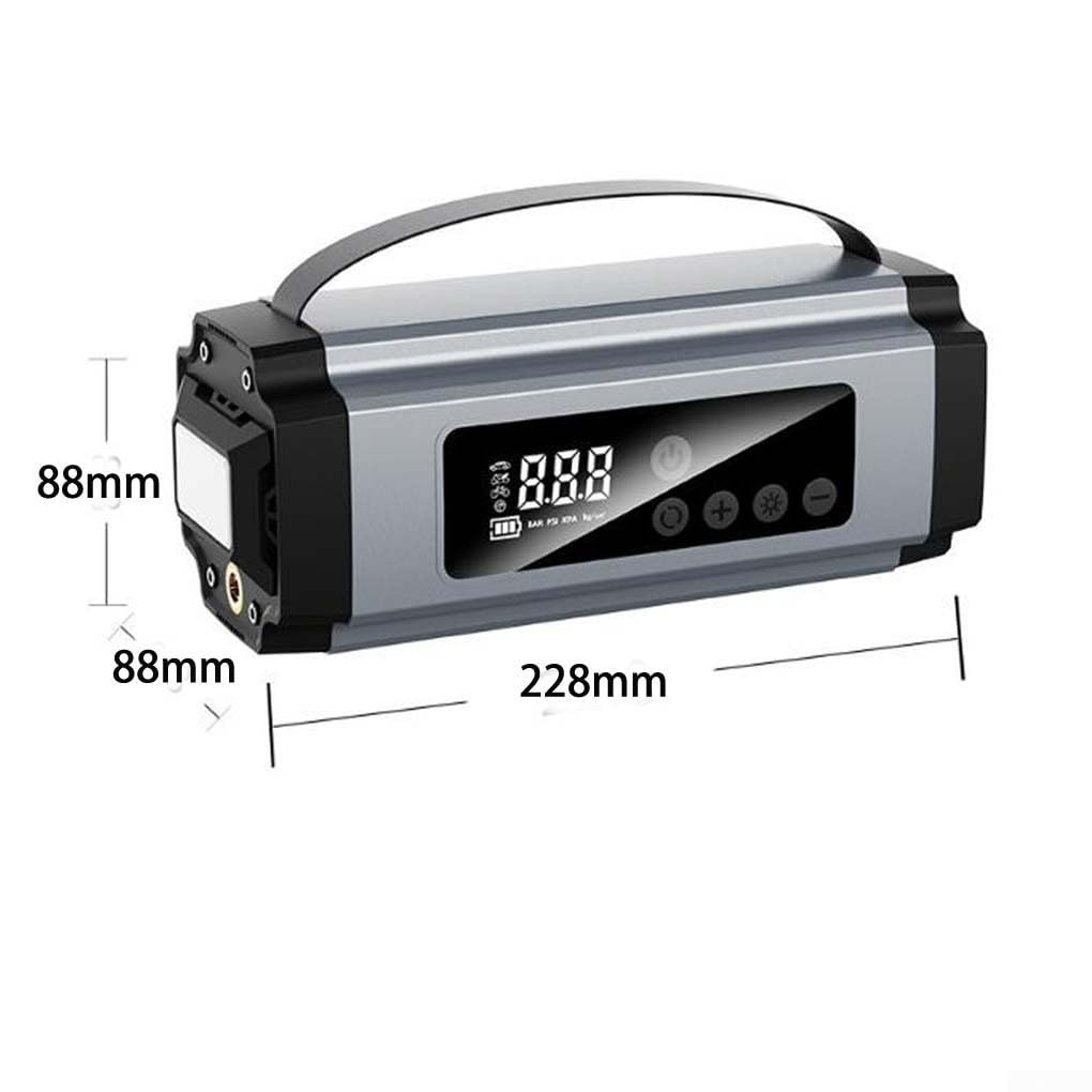 Jump Starter 600A Compressore D'aria 150PSI Auto per batteria Jump(6000mAh) | Corrente di picco 600 A, avvia motori a benzina/diesel, pressione massima 150 PSI, luce LED, ricarica USB-C