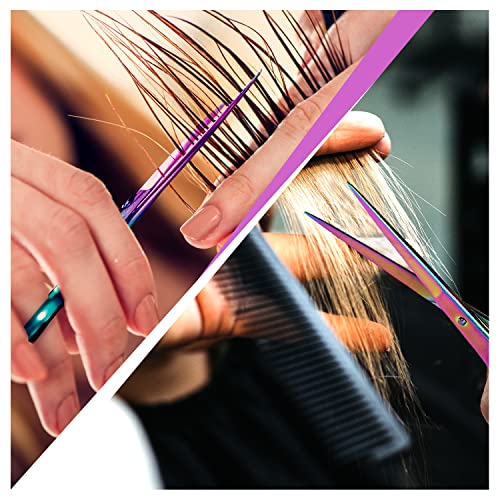 Utopia Care 7,5 Zoll Edelstahl Friseurschere - Professionelle Haar- und Bartschneideschere - Scharf, langlebig (Regenbogen)