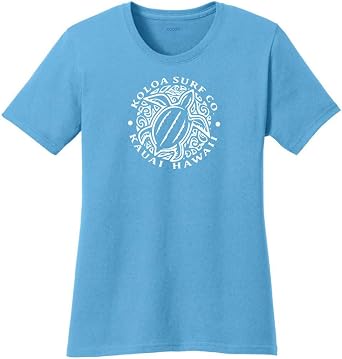 Koloa Ladies Hawaiian Turtle Cotton T-Shirts in Sizes XS-4XL