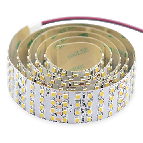 2835 White High CRI 90 LED Strip Light - Bright Color Quad Row Flexible LED Tape Lights 24V- IP20-3,530 lm/m for LED Industrial and Photographic Lighting (1m/3.28' Daylight White) 2835 White High CRI 90 LED Strip Light - Bright Color Quad Row Flexible LED Tape Lights 24V- IP20-3,530 lm/m for LED Industrial and Photographic Lighting (1m/3.28' Daylight White)