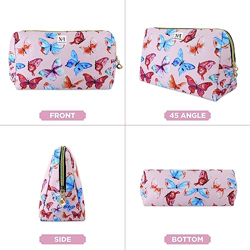 Image of NFI essentials Makeup Pouch Set of 3 Piece, Stylish Pouches for Makeup Accessories, Travel Pouch for Women, Cosmetic Pouch, Vanity Case, Jewellery Pouch, Toiletry Make up Bag