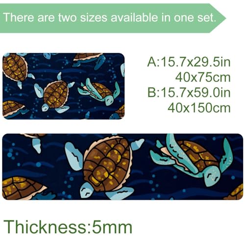 Tapete de cocina de 2 piezas VAPOKF con tortugas marinas alfombra antideslizante lavable para hogar 4