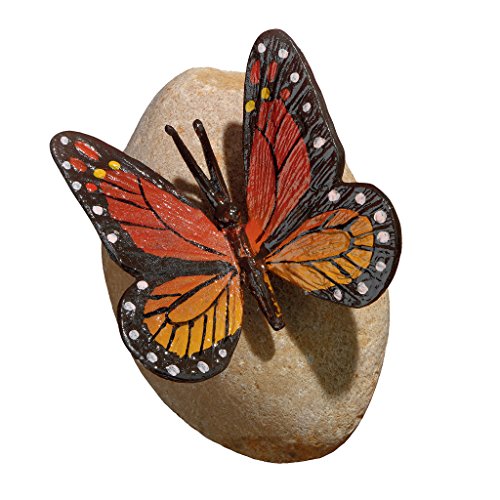 Design Toscano MP7486 Viceroy Monarch Butterfly on Rock Statue, Full Color