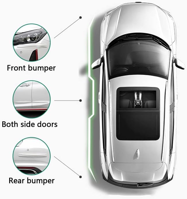 Miniatura 3 de BetterJonny Protector universal de fibra de carbono para parachoques de esquina, 4 tiras de goma anticolisión para la mayoría de los automóviles