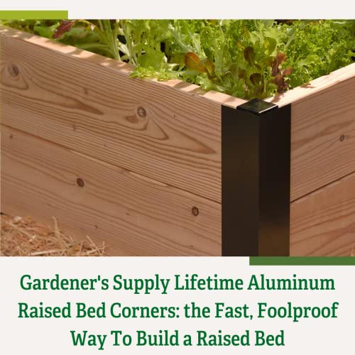 Gardener's Supply Company Raised Garden Bed Lifetime Corner | Sturdy Rustproof Aluminum Planter Box Corner Brackets With Screws And Plastic Cap Included | 15" (Set Of 2) #TOP2