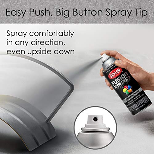 Image of Krylon Fusion All-In-One Adhesive Hammered Finish Spray Paint for Indoor /Outdoor Use, 12 oz, Silver