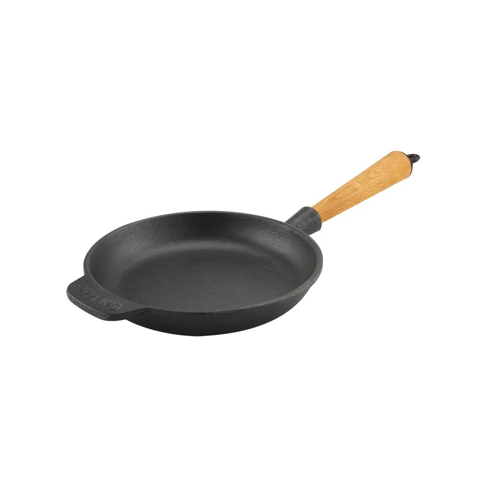 Bratpfanne aus Gusseisen 18 cm heller Holzgriff Carl Victor