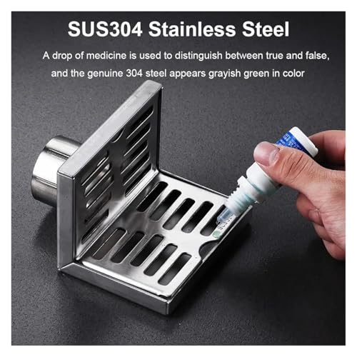 Drain de sol d'angle anti-stagnation en inox pour douche et balcon - 5