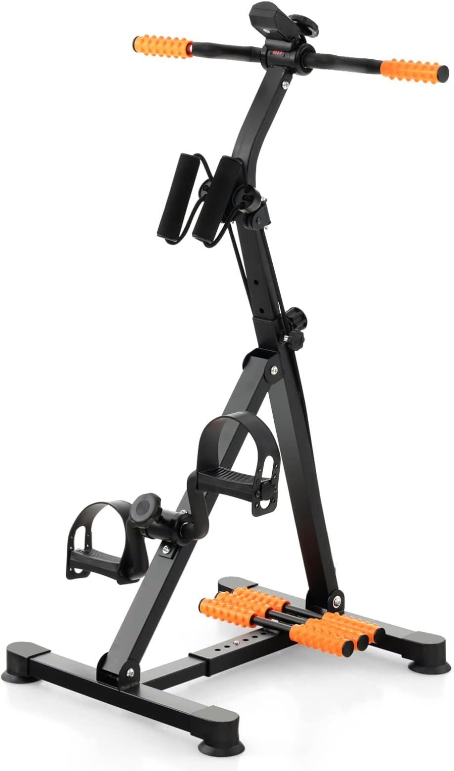 Adjustable Pedal Exerciser, Indoor Hand Arm Leg Peddler Bicycle with Non-slip Feet Pad and LCD Monitor, Home Exercise Bike Cycling Fitness Equipment