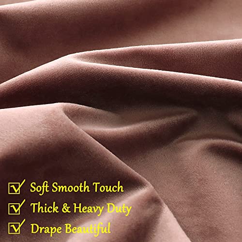 Timeper Velvet Curtains 96 Inches - Sliding Glass Door Grommet Blackout Curtains Romantic Decorative Curtain Panels For Living Room/Hall/Foyer Door, Wild Rose, W52 X L96, 2 Panels #TOP4