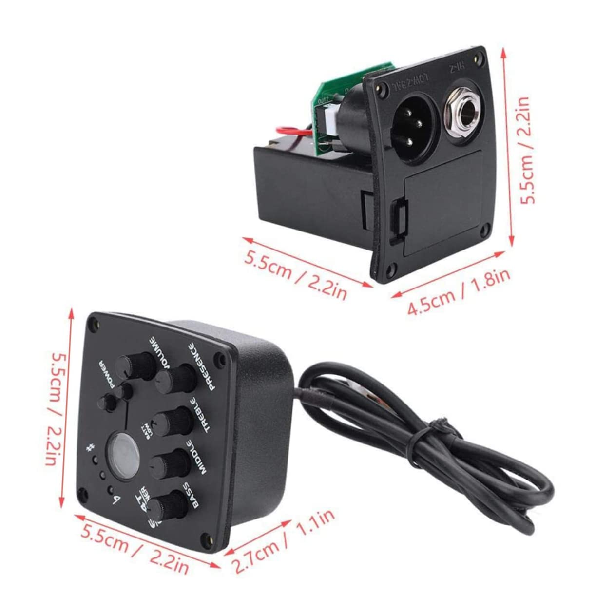 Pickup Folk a Acustica per Eq E-4t e Chitarra 4 Bande, Leggero Plastica in Raccolta Suono, Accessorio Strumenti Musica Musicali