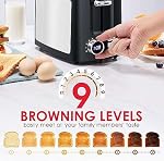 Toaster 2 Slice Wide Slot Toaster Best Rated Prime Displav Smart Toasters with LCD Digital Countdown Timer and Bagel/Defrost/Cancel/Reheat Function