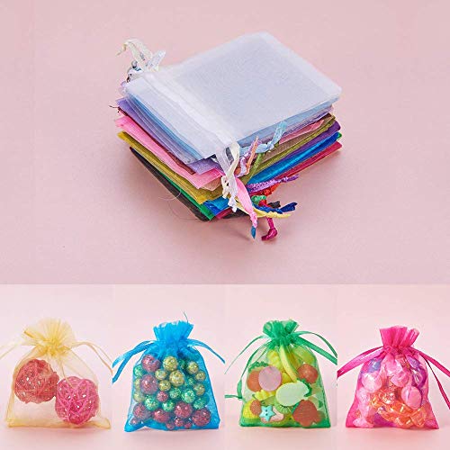 PandaHall 100pcs Sacchetti Organza Sacchetti