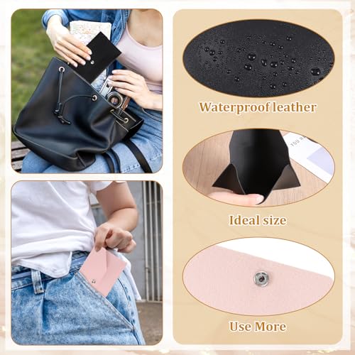 2 Stück Geldtaschen Banktasche PU Leder Geldscheine Aufbewahrung Wiederverwendbare Geldumschlag Geldtasche Damen Herren für Reisen Männer 17.5×9.7 cm