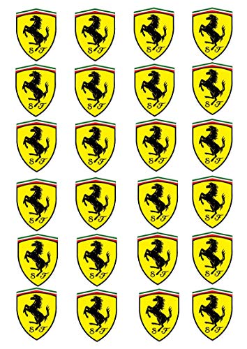Ferrari Lot de 24 décorations en papier comestible pour cupcakes Motif voiture de sport Cover