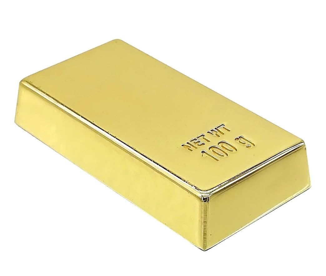 (Set Of 3) 24K Realistic Gold Mini Biscuit Finish Metal Bar Paper Weight Desk Accessory For Men's And Women's Home Stationery Office Use| Birthday, Anniversary Gifting Item| Showpiece Decoration 1
