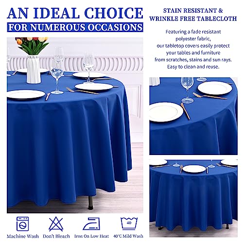 Nappes rondes lavables en polyester bleu roi pour protéger vos tables - 7