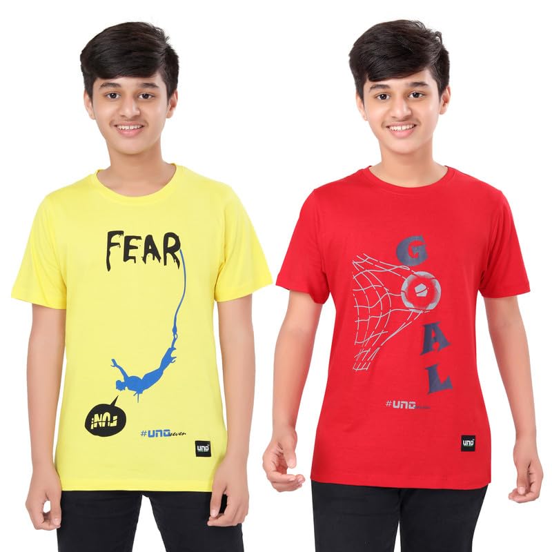 Image of UNOseven Boys Cotton T-Shirt - Pack of 2