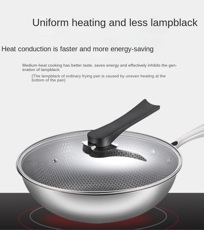 Wok antiadherente 12.5in acero inoxidable con tapa miniatura 2