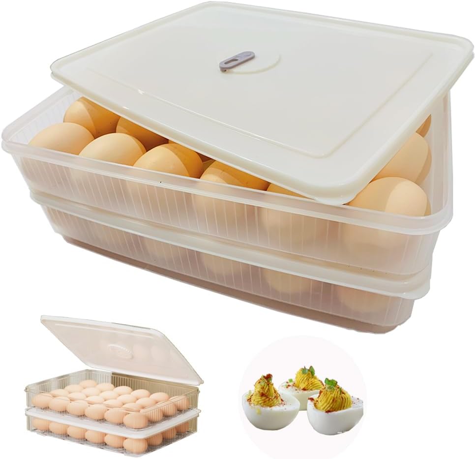 Compare LOYINYIER 2 Packs 24 Egg Holder for Refrigerator Egg Dispenser