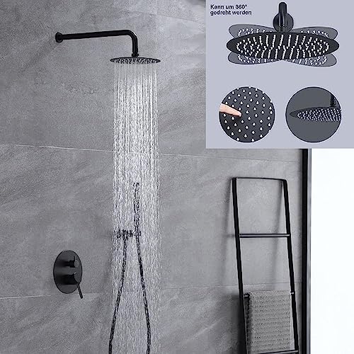 Ensemble de douche noir haute pression pour résoudre le manque de débit en salle de bain