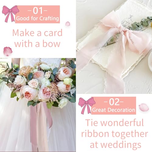 Miniatura 6 de Uiopa 3 Rollos Cinta De Gasa, 4cm X 15m Cinta Regalo Con Flecos, Cinta Verde Claro Decorativa De Tela Para Envolver Regalos, Invitaciones De Boda, Ramo De Flores, Manualidades