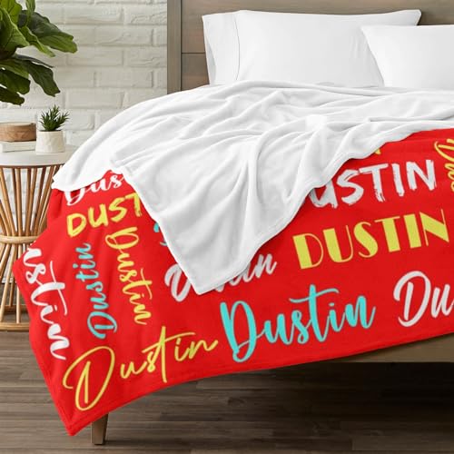 Personalized Blankets for Kids with Names Customized Blankets with Name for Adult Custom Blanket Gift for Birthday Christmas Valentines Day Gift