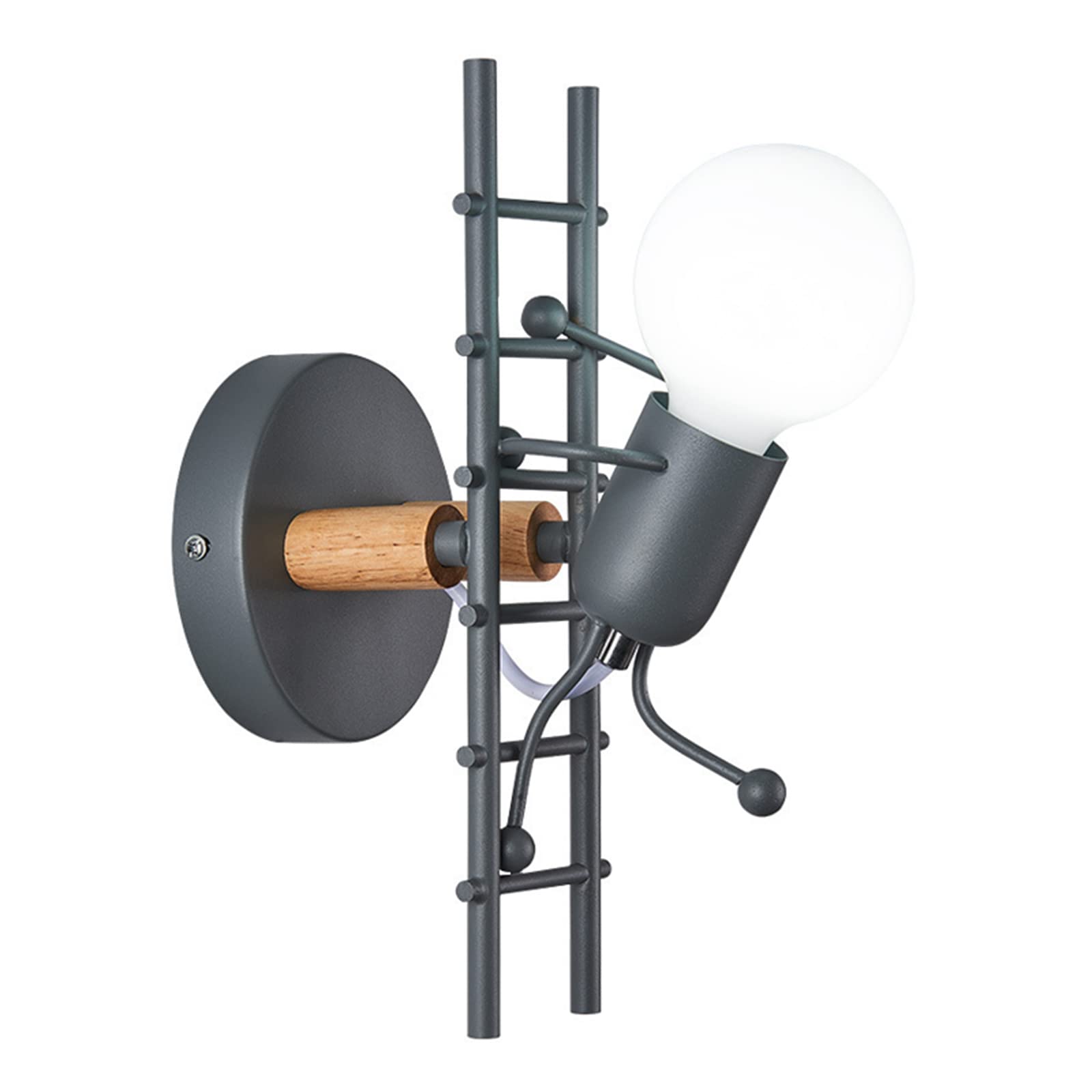 Aplique de iluminación de pared moderno, lámparas de pared de dibujos animados de metal industrial, lámpara de pared del dormitorio de la habitación de los niños, decoración para sala de estar, baño