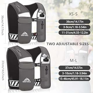 LOCAL LION Running Vest Women, Reflective Hydration Vest Mens, Breathable Phone Holder For Trailrunning Marathon, Grey XS - S