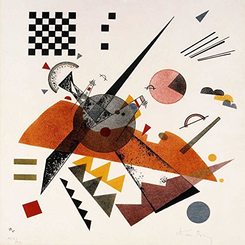 Wassily Kandinsky affiche orange art abstrait paysage 68x68 cm