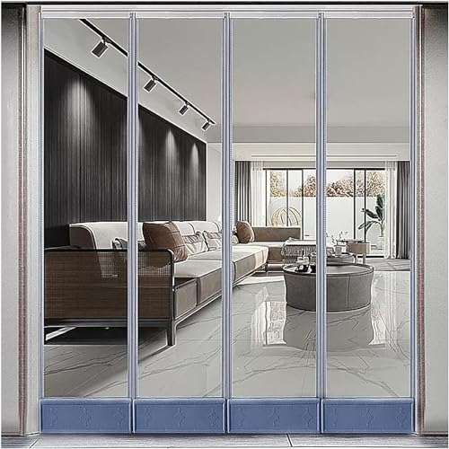 Cortina de Tiras de PVC Transparente para el hogar, Taller, Garaje, Mantiene el Calor y la Limpieza con Tiras de Vinilo de Cortina de Puerta de plástico Transparente para lavadero (0,4 x 2 m