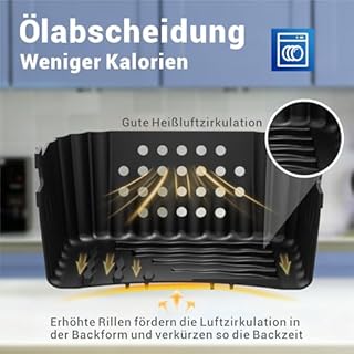 Heißluftfritteuse Zubehör für Philips Airfryer 4000 Series 10L, Silikonform Heißluftfritteuse Zubehör Set Wiederverwendba Auflaufform Einsatz für Philips Stacked Dual Basket Airfryer NA460 10L