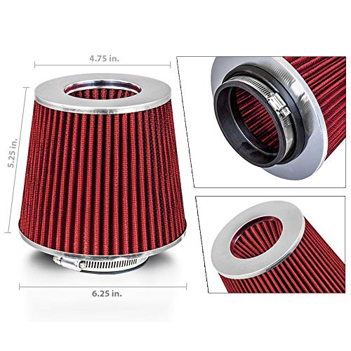 Mortar F35BLACK Aftermarket Auto Air Filter Replacement - Car Enthusiast Class Universal Cold Air Intake Gulps In More Air thumb #1