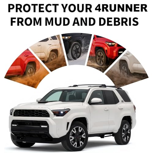 Image of Mud Flaps Splash Guards for Toyota 4Runner 2025 2026, Durable TPE Mud Guards, Extended and Widened Design, Protects Against Mud, Rocks, and Debris(4PCS)