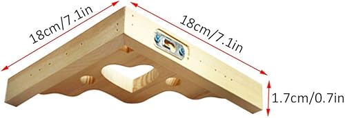 Miniatura 1 de Creativos soportes de estante triangulares de madera maciza en forma de corazón sin pintar, soportes de estante ocultos para montaje en pared,