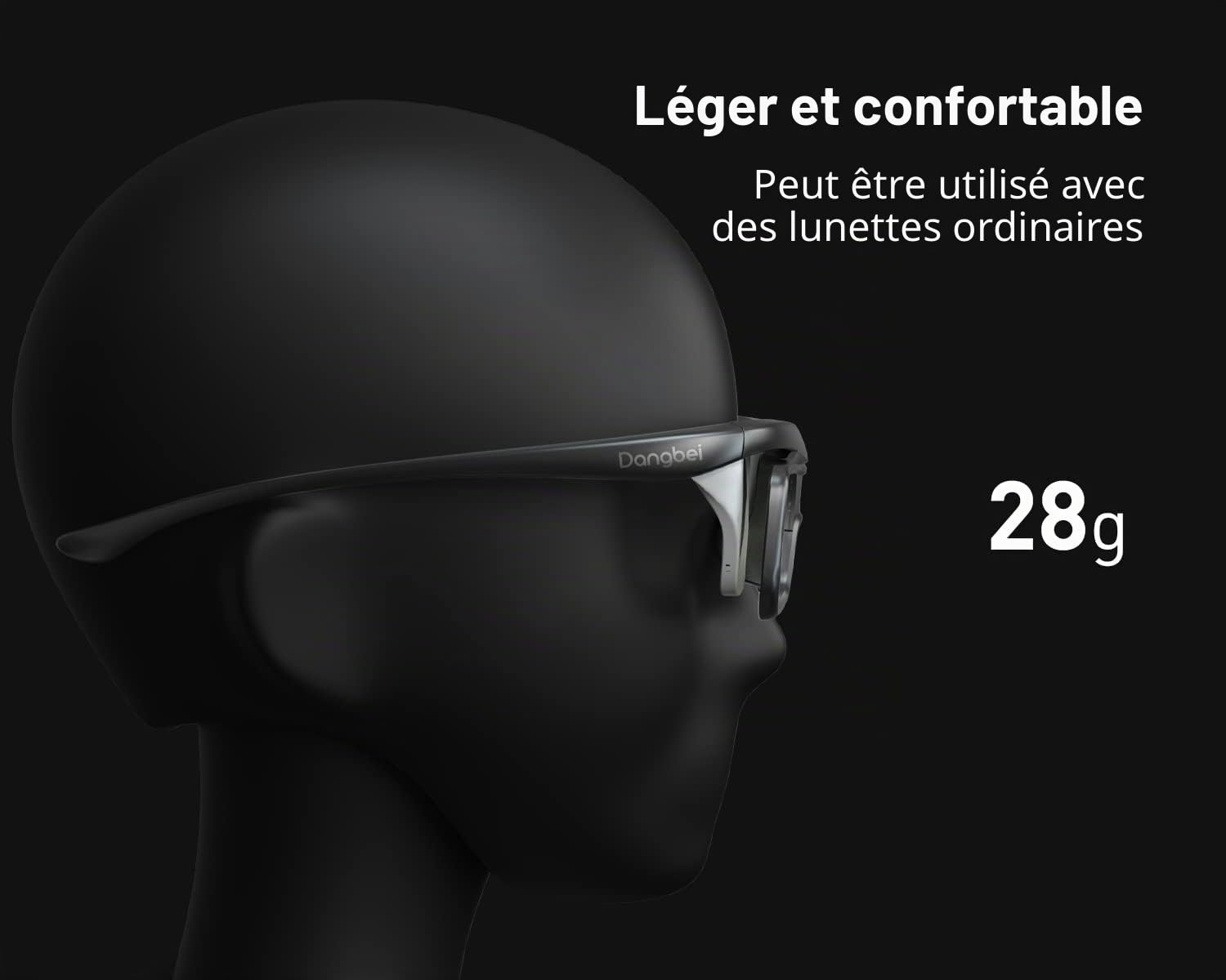 Dangbei DLP Lunettes 3D Rechargeables Actives pour compatibles avec Dangbei Atom, DBX3 Pro, DBOX02